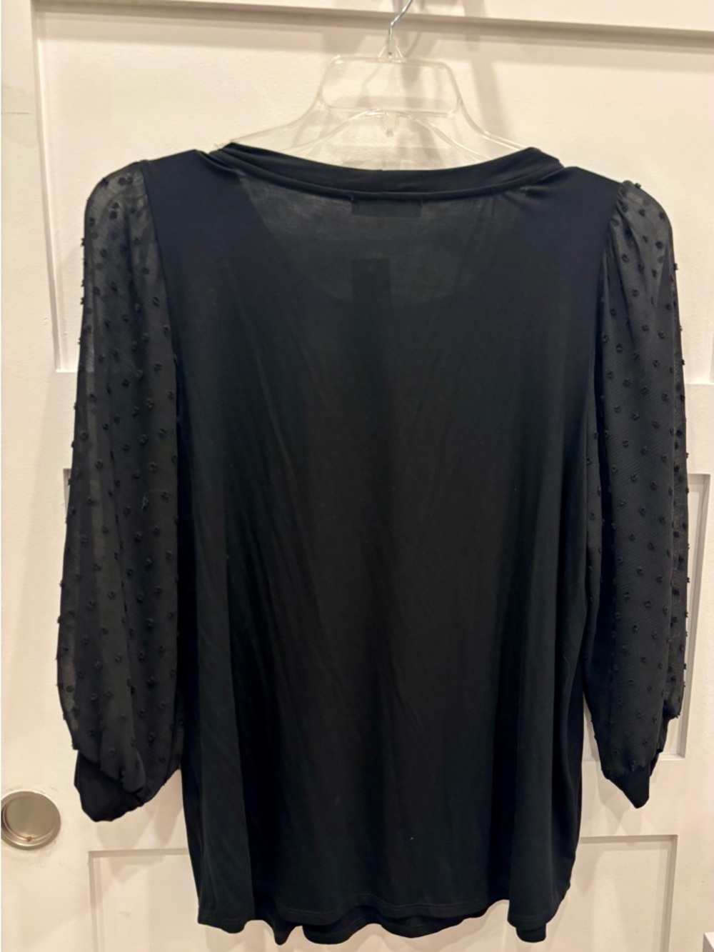 Beacon Apparel 3/4 Puff-Sleeve Black Blouse - Picture 5 of 5